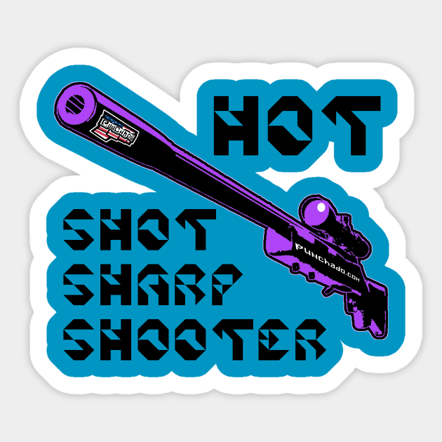Hot Shot Sharp Shooter, v. Code Purple Blk Text Sticker by punchado